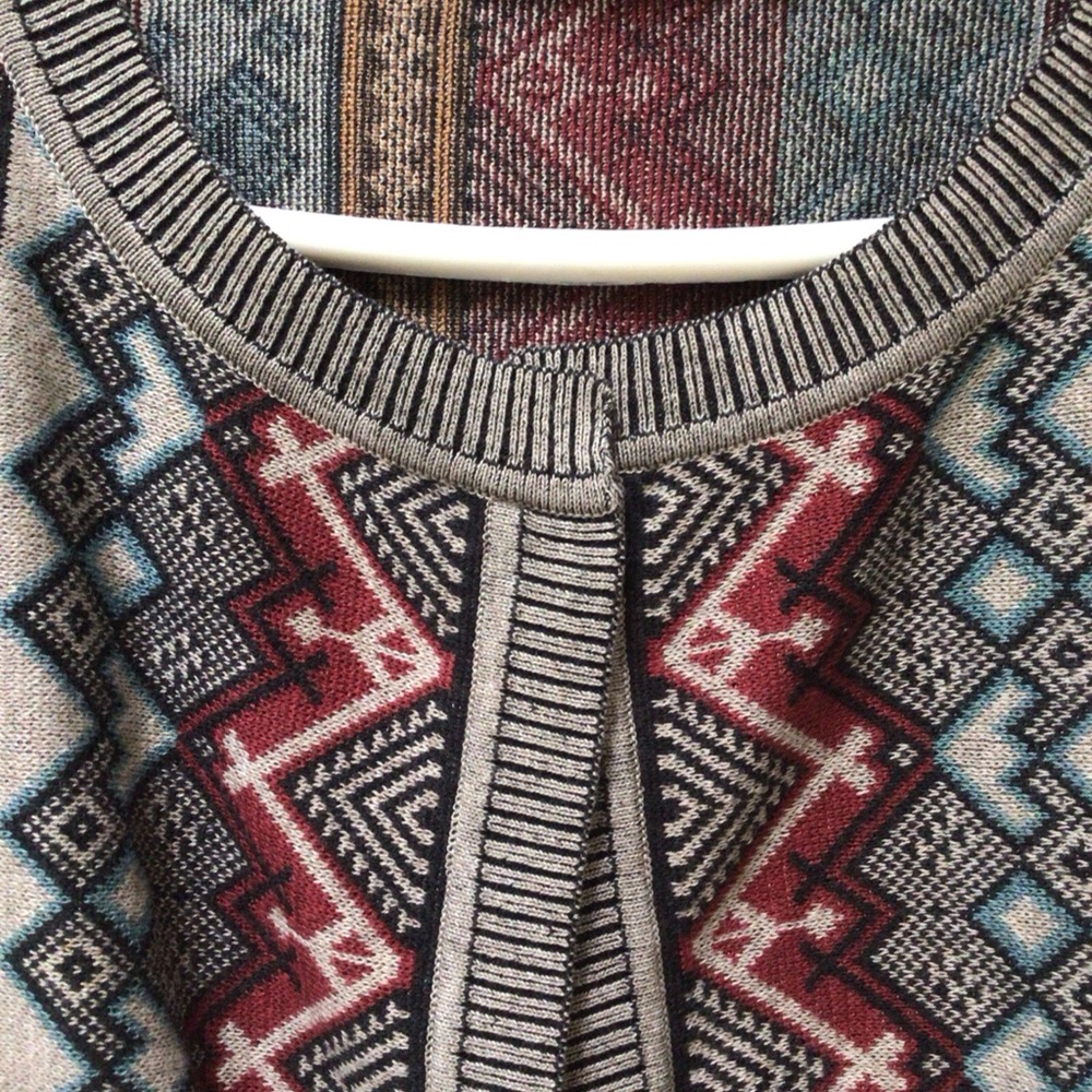 Peruvian Connection Gray And Multicolor Cardigan … - image 5